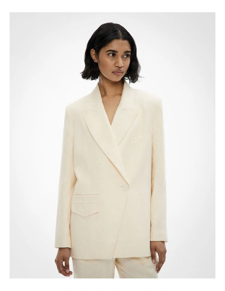 Overlap Button Blazer in Lemon Butter image 1