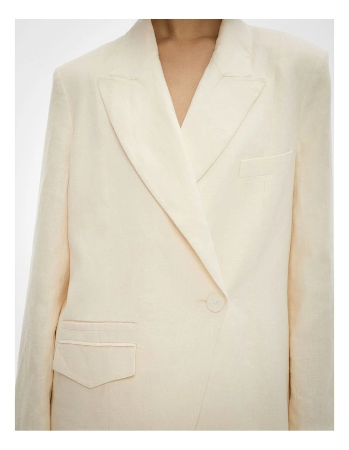 Overlap Button Blazer in Lemon Butter image 3