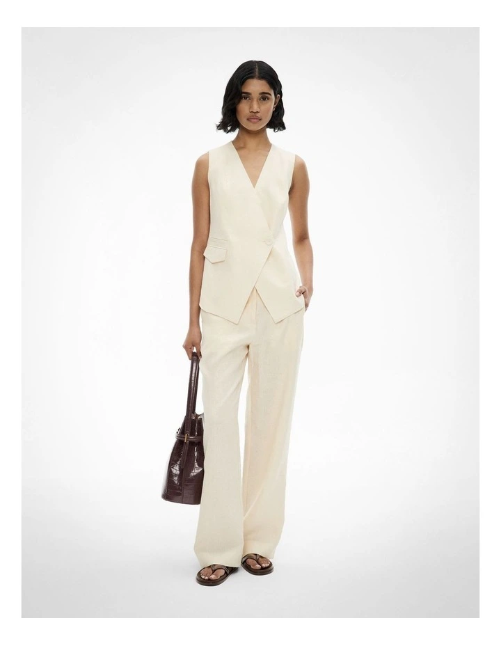 Overlap Button Vest in Lemon Butter image 2