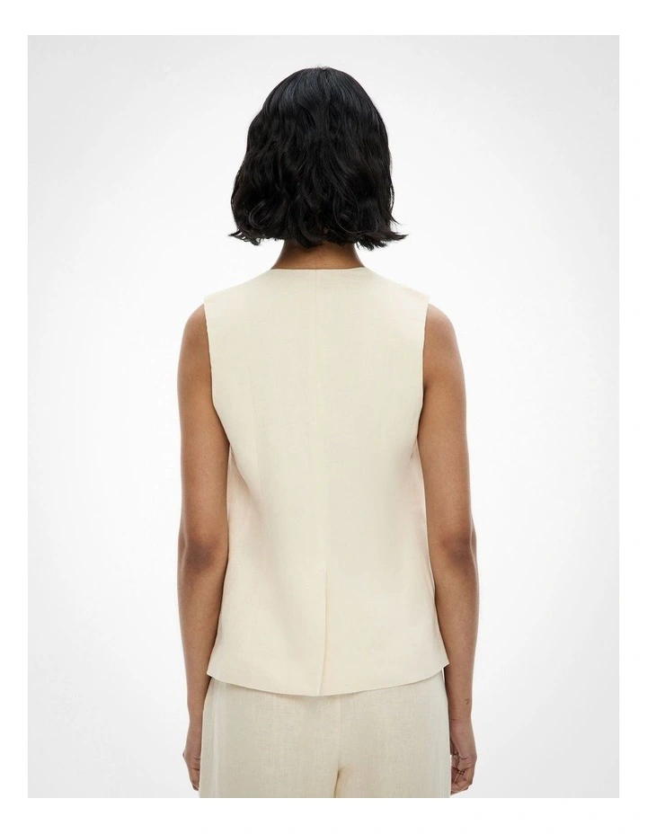 Overlap Button Vest in Lemon Butter image 5