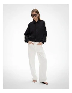 Zip Through Track Jacket in Black