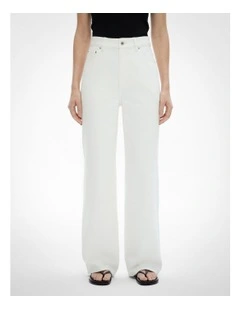 Button Detail Jeans in Parchment