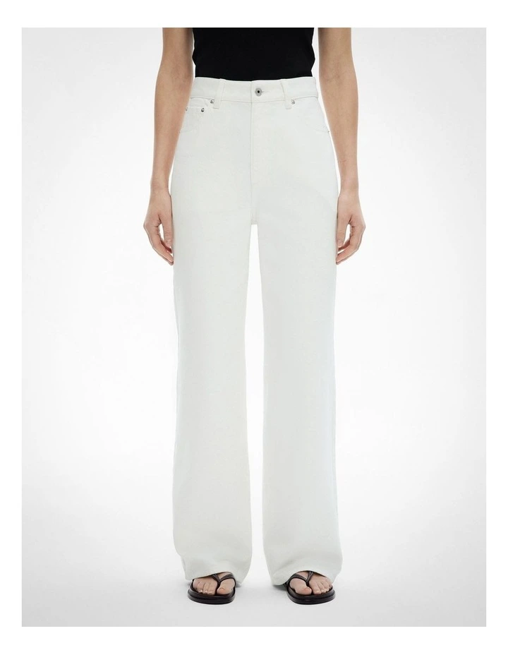 Button Detail Jeans in Parchment image 1