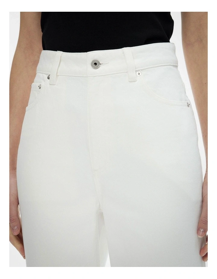 Button Detail Jeans in Parchment image 4