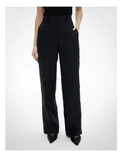 Slim Leg Stitch Pants in Black