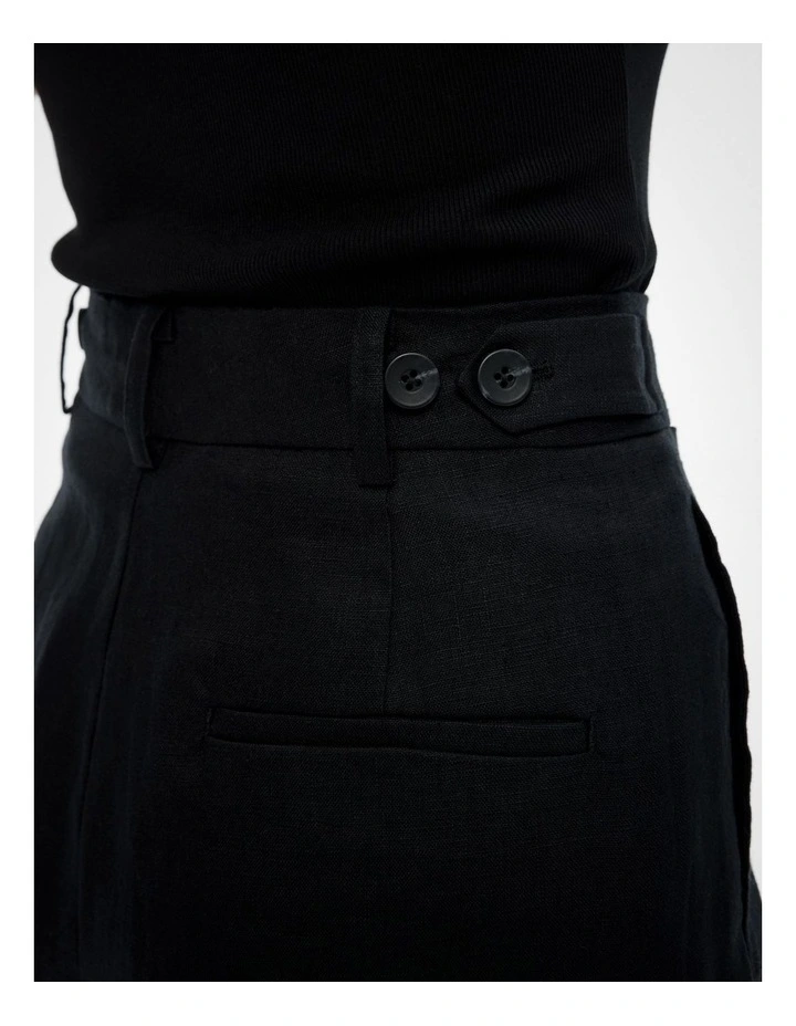 Slim Leg Stitch Pants in Black image 3