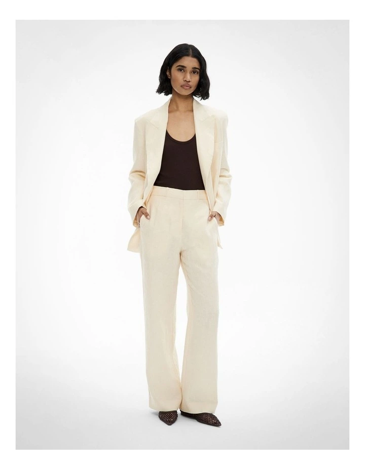 Slim Leg Stitch Pants in Lemon Butter image 2