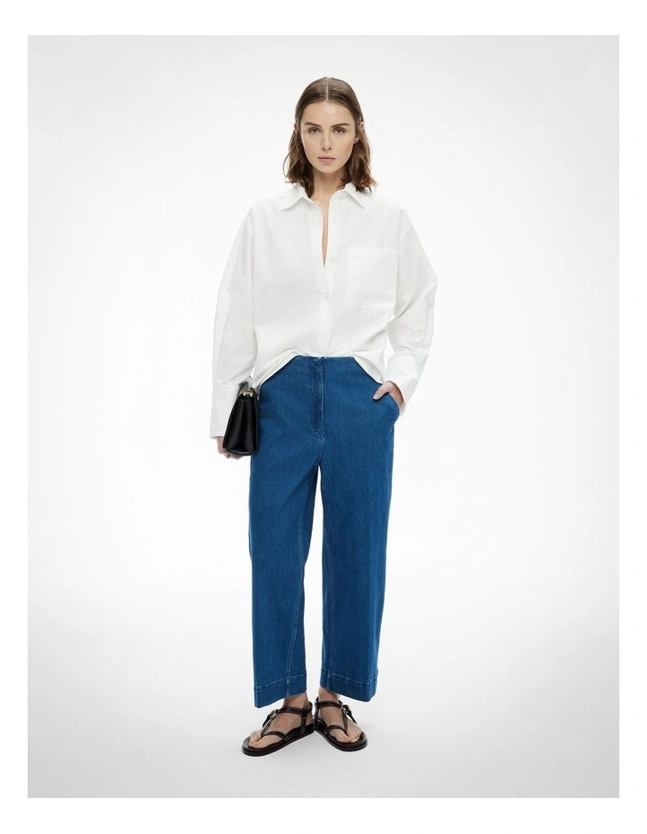 Denim Crop Pants in Indigo image 2