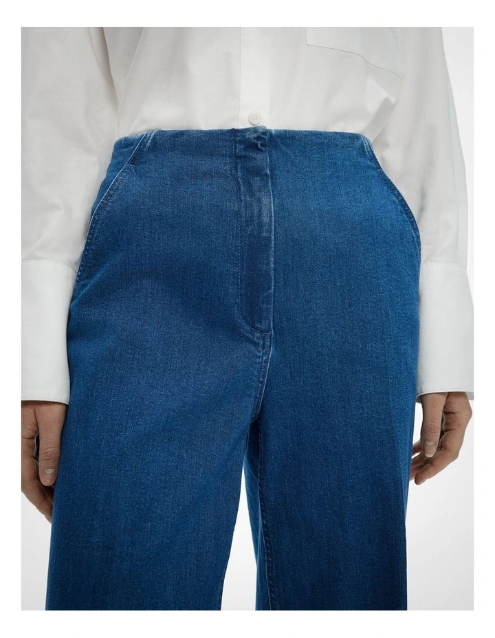 Denim Crop Pants in Indigo image 3