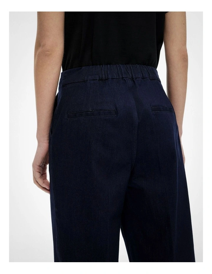 Denim Crop Pants in Dark Indigo image 4