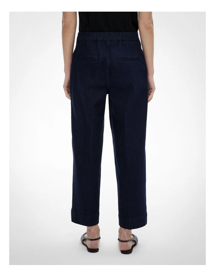 Denim Crop Pants in Dark Indigo image 5
