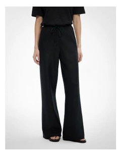 Bias Linen Pants in Black