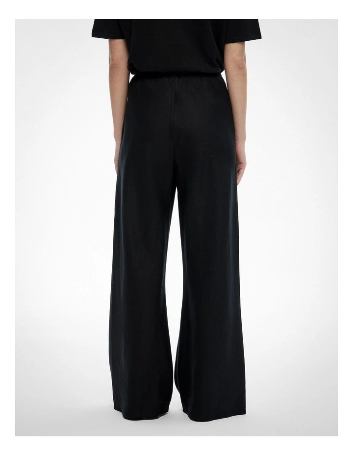 Bias Linen Pants in Black image 4