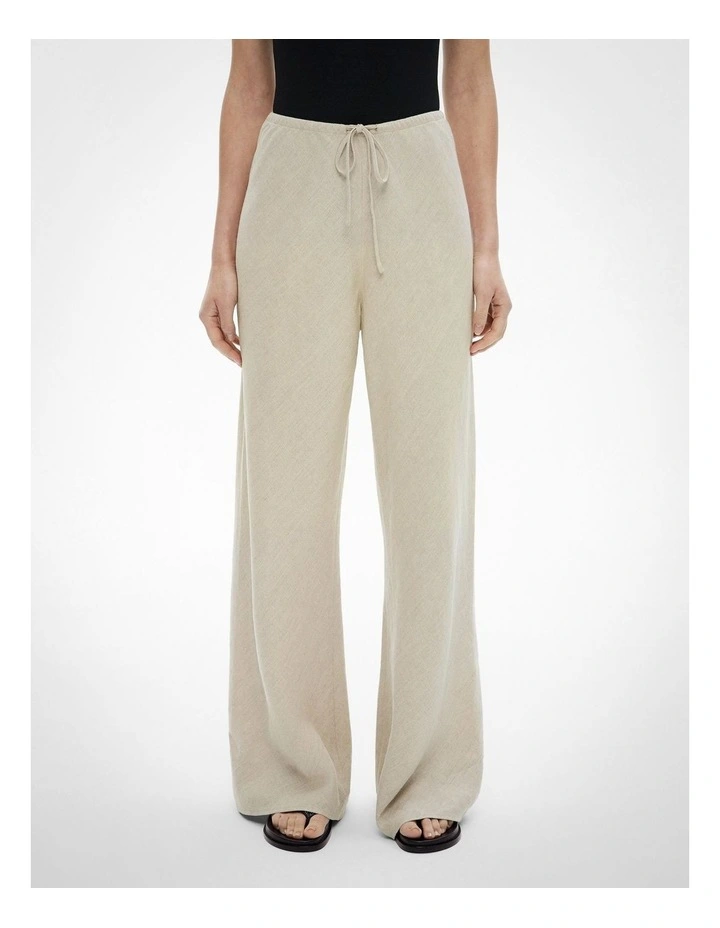 Bias Linen Pants in Sand image 1