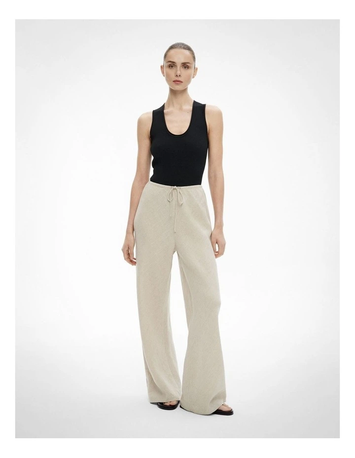 Bias Linen Pants in Sand image 4