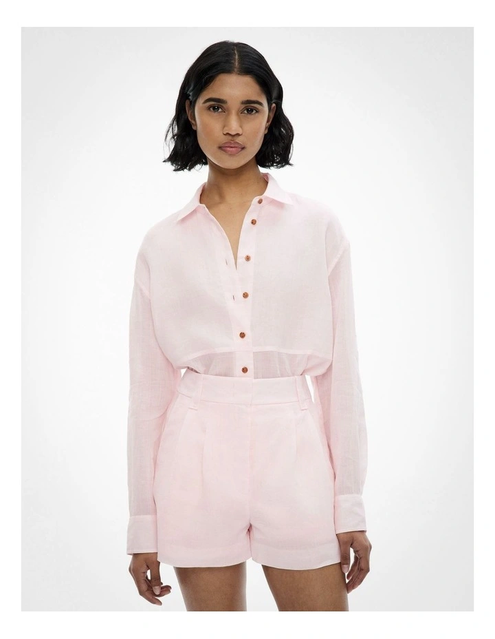 Panel Shirt in Baby Pink image 1