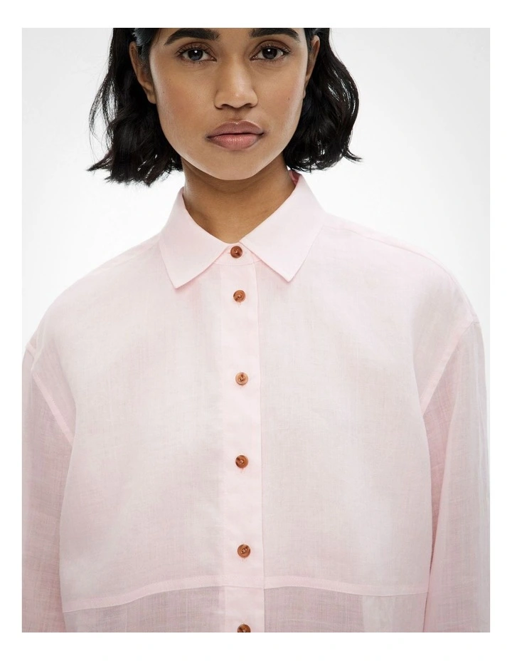 Panel Shirt in Baby Pink image 3