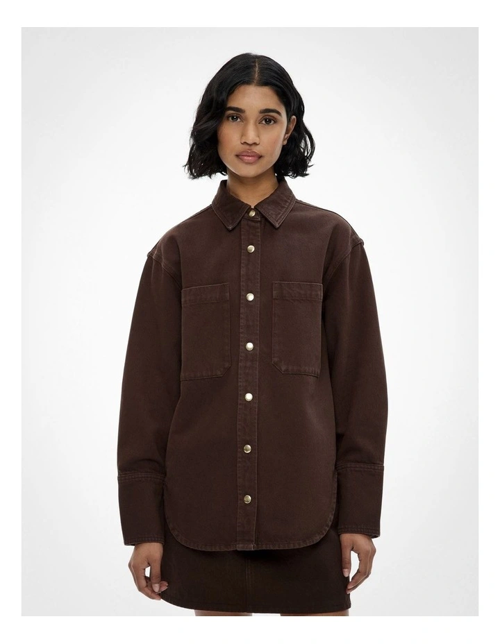 Denim Snap Shirt in Espresso image 1