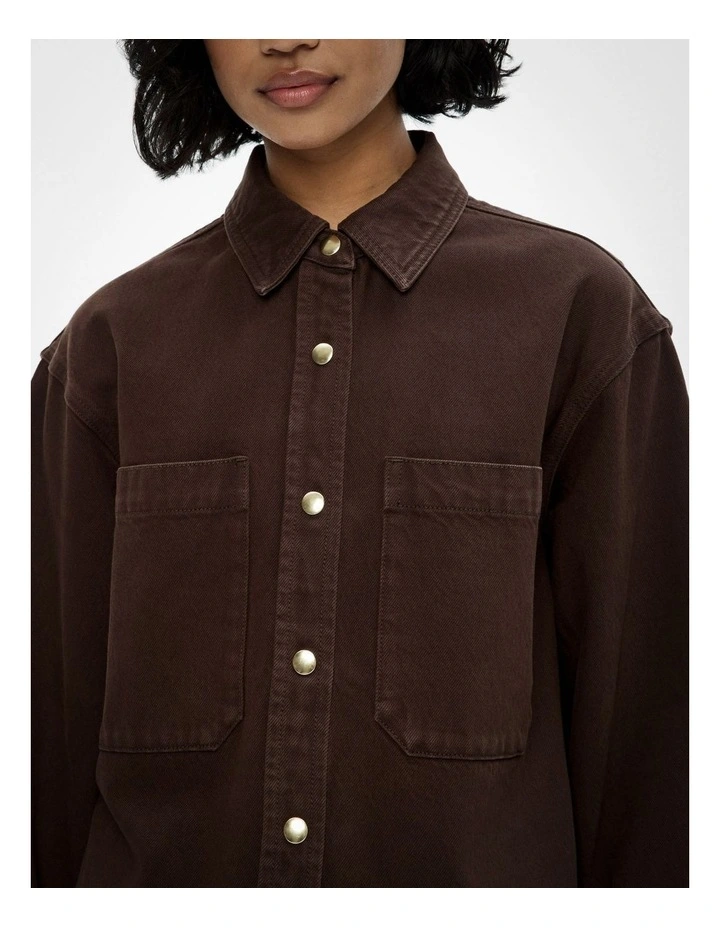 Denim Snap Shirt in Espresso image 3