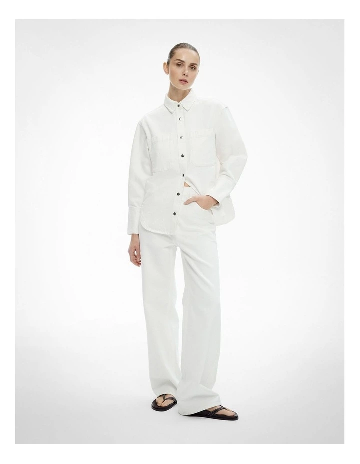Denim Snap Shirt in Parchment image 4