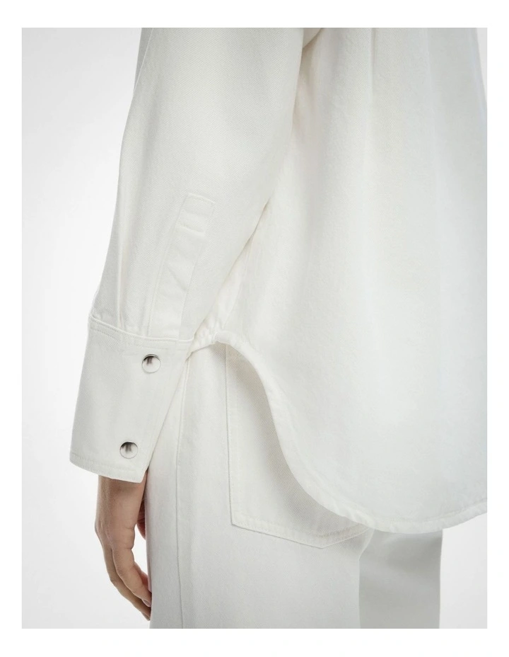 Denim Snap Shirt in Parchment image 5