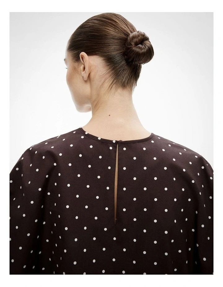 Bubble Hem Top in Espresso Spot image 4