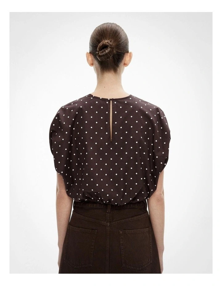 Bubble Hem Top in Espresso Spot image 5