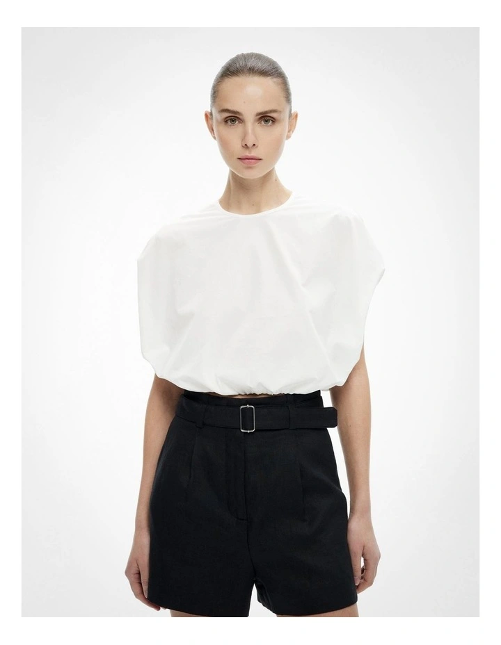 Bubble Hem Top in Fresh White image 1