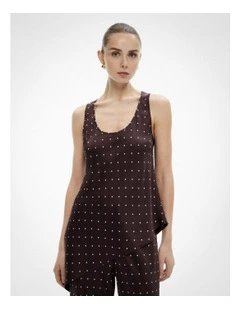 Asymmetrical Scoop Tank Top in Espresso Spot