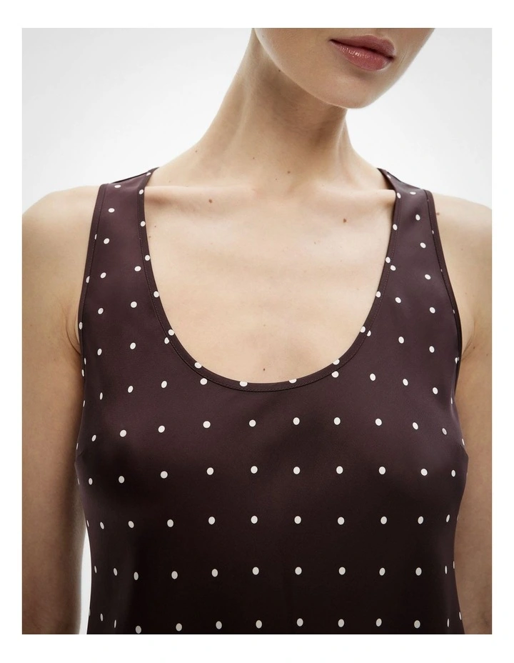 Asymmetrical Scoop Tank Top in Espresso Spot image 3