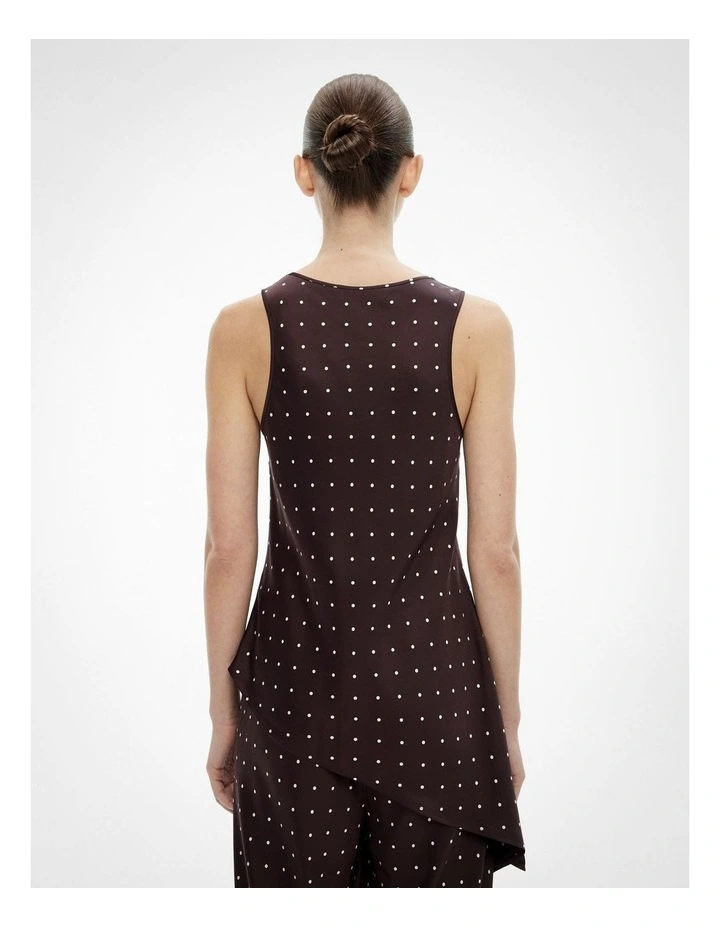 Asymmetrical Scoop Tank Top in Espresso Spot image 5