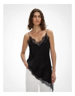 Asymmetrical Lace Camisole in Black