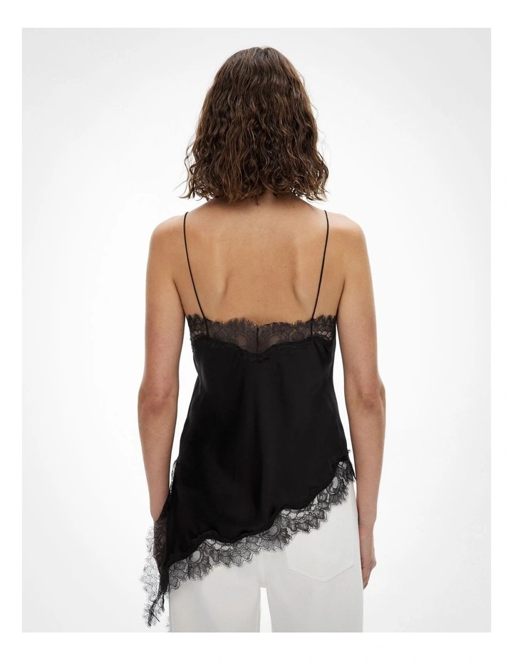 Asymmetrical Lace Camisole in Black image 2