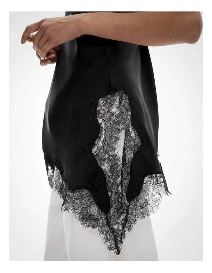 Asymmetrical Lace Camisole in Black image 3
