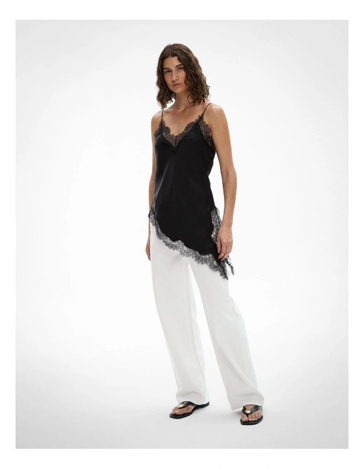Asymmetrical Lace Camisole in Black image 5