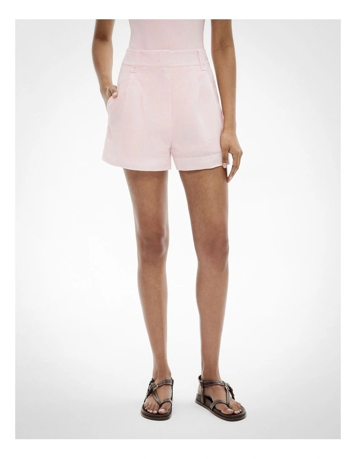 Tailored Shorts in Baby Pink image 1