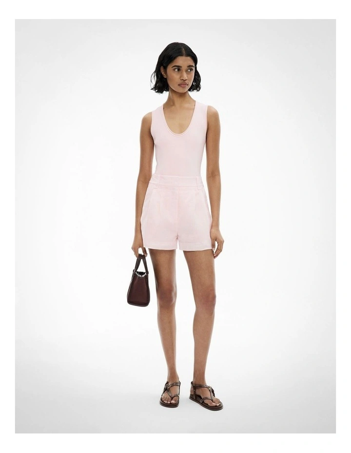 Tailored Shorts in Baby Pink image 2