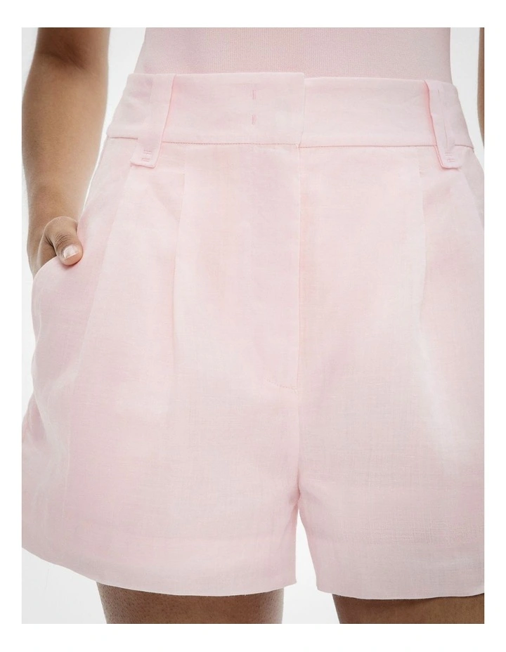 Tailored Shorts in Baby Pink image 3