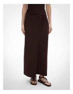 Jersey Twist Skirt in Espresso