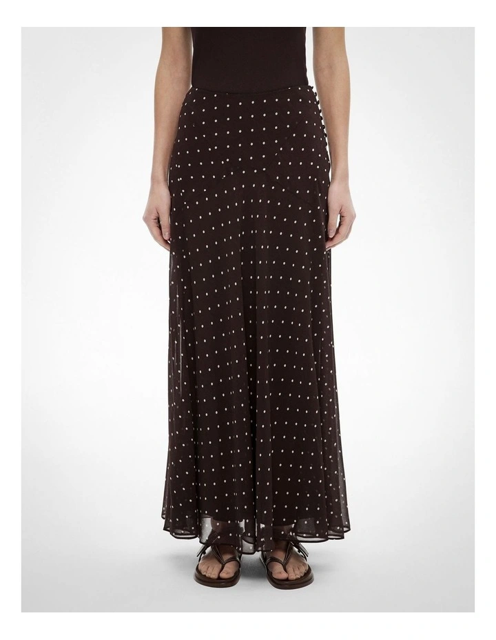 Basque Maxi Skirt in Espresso Spot image 1