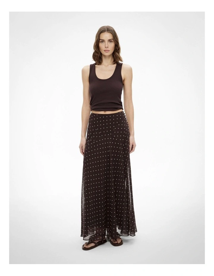 Basque Maxi Skirt in Espresso Spot image 2