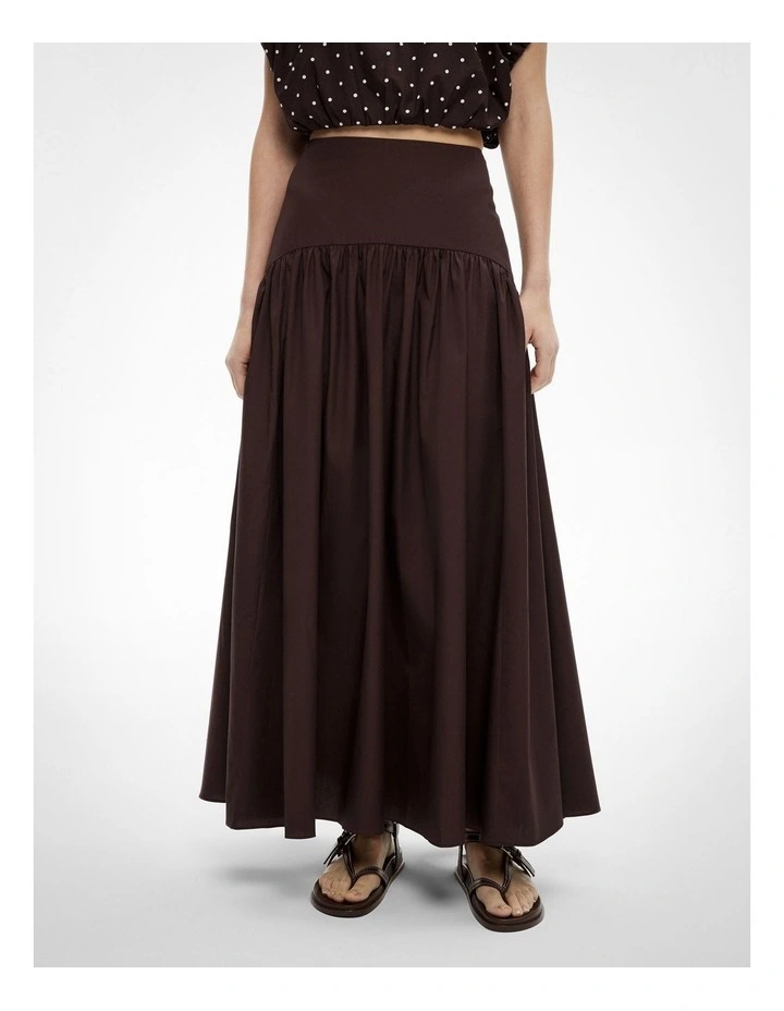 Basque Midi Skirt in Espresso image 1