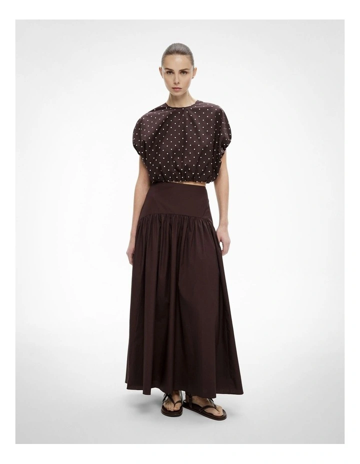 Basque Midi Skirt in Espresso image 2