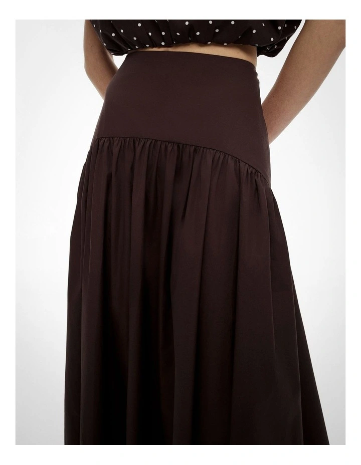 Basque Midi Skirt in Espresso image 3