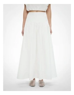 Basque Midi Skirt in Fresh White
