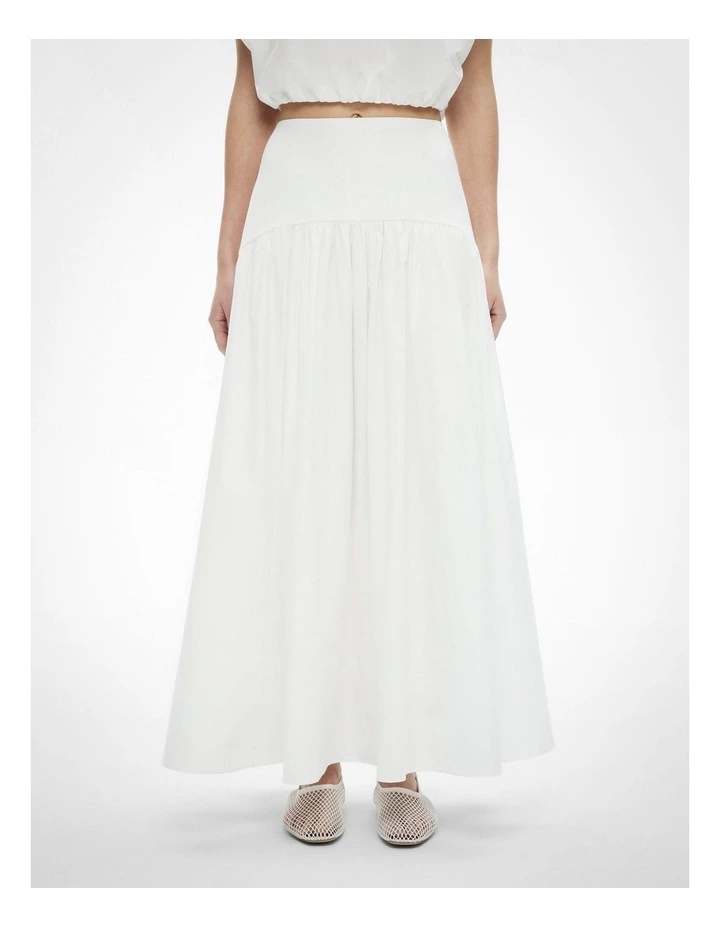 Basque Midi Skirt in Fresh White image 1