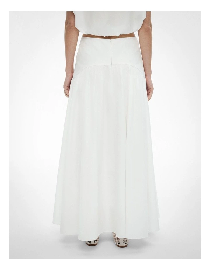Basque Midi Skirt in Fresh White image 4