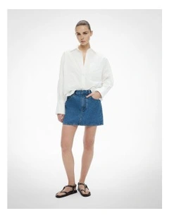 Denim Mini Skirt in Indigo