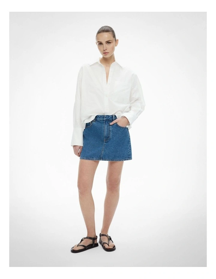 Denim Mini Skirt in Indigo image 1