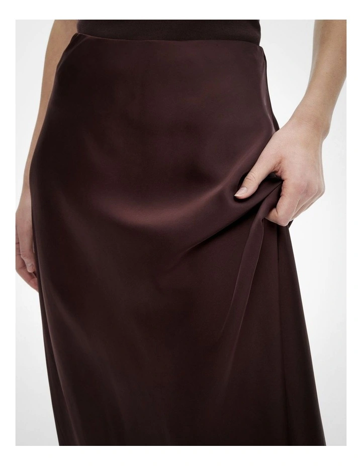 Lace Trim Maxi Skirt in Espresso image 3
